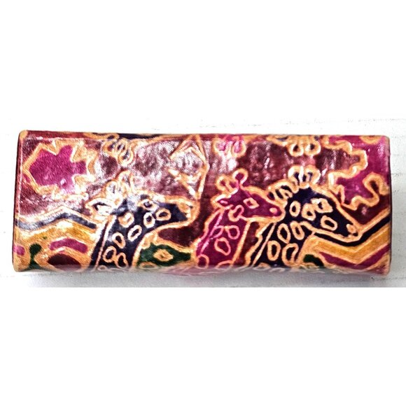 Handcrafted Batik Glasses Case With Mirror Multicolor Abstract Design - Picture 1 of 10